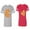 Men Heather / Women Red, variant on Firts Bite Love at Unisex Couple Matching Cotton Jersey style T-Shirt Contrasting stripes on sleeves (Men Heather / Women Black) (Men S / Women S)