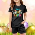 thumbnail image 2 of CAIXIA Girls 2 Piece Outfits Size 14-16 Easter Holiday Printed Short Sleeve T-Shirt and Shorts Pajama Set for Kids Girls and Boys,2-3 Years, 2 of 4