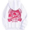 thumbnail image 4 of Pink Graphic Hoodie For Women 2024 Cute Preppy Sweatshirt Long Sleeve Drawstring Pullover Tops With Pockets, 4 of 5