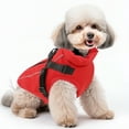 thumbnail image 3 of PcEoTllar Winter Dog Coat with Harness, Waterproof Reflective Dog Winter Jacket, Thick Fleece Snowsuit Christmas Vest for Small Dogs 5-8 lbs, Red, 3 of 10