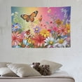 thumbnail image 3 of Chilfamy  Floral Tapestry Wall Hanging Butterfly Colorful Flowers Plants Fresh Herbs Garden Nature Bokeh Glitters Wall Art Tapestries for Bedroom Dorm Decor 60x40 Inch, 3 of 7