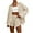 Beige, variant on TAGOLD Womens Two Piece Outfits Sets,Women's Fashion Casual Solid Color Long Sleeved Shirt And Shorts Two Piece Set