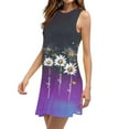 thumbnail image 4 of Jjayotai No Boundaries Clearance Summer Beach Dresses for Women 2025, Round Neck Casual Sleeveless Floral Print Sundress, Vacation Cover Ups, Fashion Mini Dress with Pockets Purple~ XL, 4 of 9