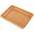 thumbnail image 6 of ZEONHAK 3 Pack 15.7 x 11.8 x 3.1 Inch Poly Wicker Bread Baskets, Rectangle Imitation Rattan Woven Basket, Poly Wicker Storage Baskets for Bread, Vegetable, Fruit, 6 of 6
