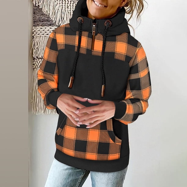Pntutb - Sudadera de manga larga con estampado informal para mujer, cuello alto, con cordón, blusa con bolsillo Pntutb Pntutb-559