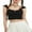 Black, variant on Baby Sweetie Women's Crop Tank Tops Slim Fit Scoop Neck Cap Sleeve Backless 3D Flower Lace Trim Short Tops