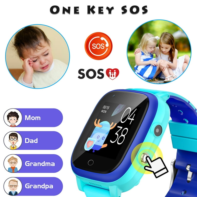 Topchances 4G Kids Smart Watch,Kids Phone Smartwatch with GPS Tracker  Waterproof,Alarm,Pedometer,Camera,SOS,Touch Screen WiFi Bluetooth Digital  Wrist Watch for Boys Girls Android iOS 