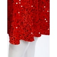 thumbnail image 7 of Doomiva Kids Girls Sparkly Sequin Skirt Elastic Waist Ruffle A-Line Velvet Glitter Christmas Party Skirt Dancewear Red 8, 7 of 7