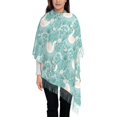 thumbnail image 3 of Honeii Swan And Flowers4 Print Scarf Oversized Scarf Tassel Fall Winter Thick Scarf Warm Shawl Women,Women's Scarves & Wraps, 3 of 8