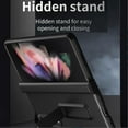 thumbnail image 4 of ELEHOLD for Samsung Galaxy Z Fold 3 5G Slim Carbon Fiber Case, Built-in Screen Protector Hidden Stand Hinge Protection Anti-Drop Shockproof Ultra-Thin Case for Samsung Z Fold3 2021, Cyanblue, 4 of 9