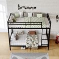 thumbnail image 4 of Leumius Metal Bunk Bed Twin Over Twin,Heavy Duty Bed Frame with Safety Guard Rails and Space-Saving Design,Steel Bed for School, Bedroom,Black, 4 of 11