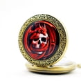 thumbnail image 2 of Skull Dragon pocket watch Skull and Red Dragon Copper Antique Color Watch WP-9, 2 of 6