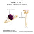 thumbnail image 6 of Rosec Jewels 1.75 CT Rhodolite and Diamond Ring, 6X8 MM Oval Cut Rhodolite Solitaire Ring, Marquise Cut Diamond Trio Ring, 14K Yellow Gold, US 12.00, 6 of 9
