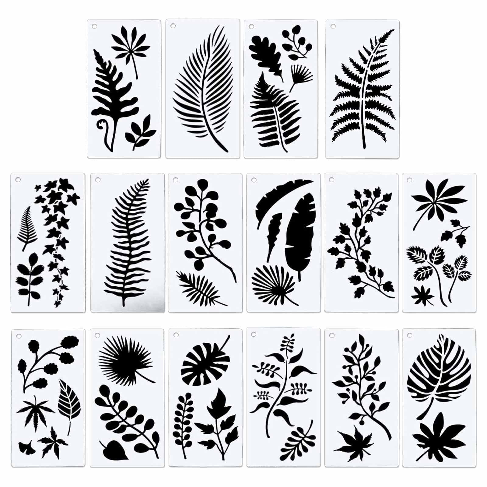 Leaf Theme Stencils Leaf Cutout Printing Stencils Reusable - Temu