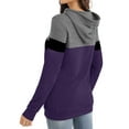 thumbnail image 4 of Anbech Color Contrast Womens Hoodie Tops Stitching Causal Sweatshirt Long Sleeve Drawstring Hooded, 4 of 9