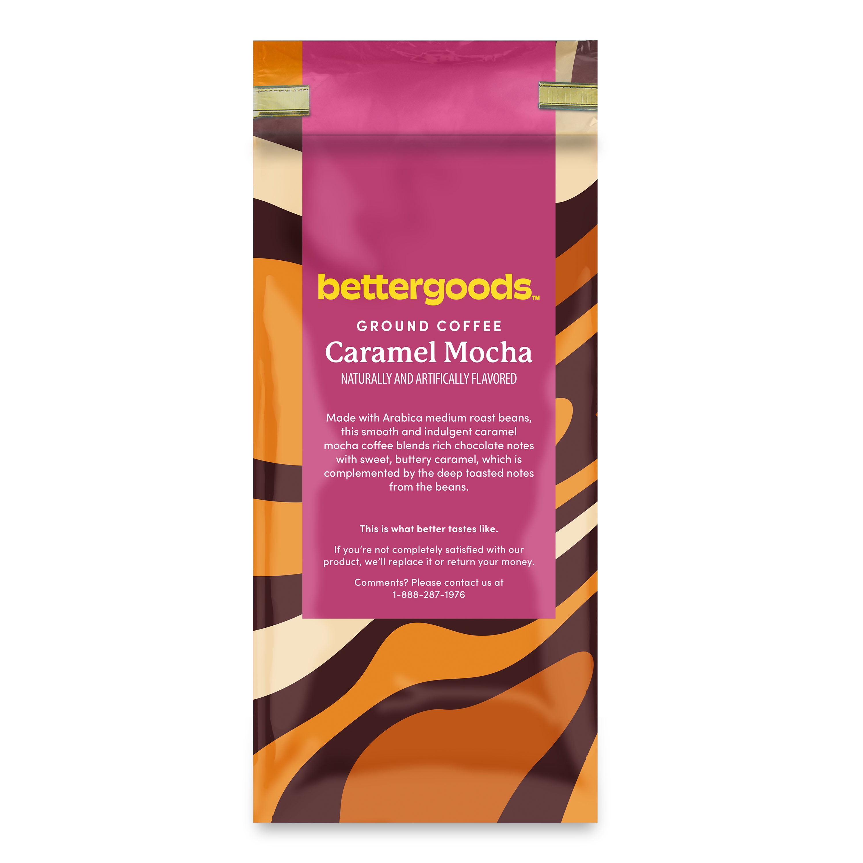 bettergoods Caramel Mocha Flavored Ground Coffee, Medium Roast, 12 oz