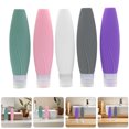 thumbnail image 3 of Shisuyan 5pcs Silicone Travel Bottles: 150ml Leakproof Refillable Containers For Toiletries Portable Bottles For Shampoo Conditioner Lotion And More, 3 of 7