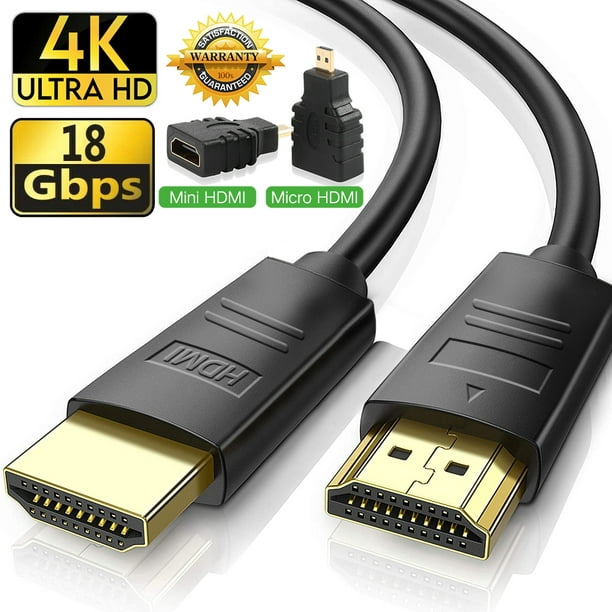 Optimal Shop 3 in 1 Full 1080P HDMI Cable to HDMI/Mini HDMI/Micro Adapter with HDTV/Tablet/PC/Computer/Xbox 360/PS4/PS3/1080P Mobile Camera/DV - Walmart.com