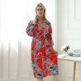 thumbnail image 1 of Kimono Yukata Sleepwear With Belt Satin Silk For, 1 of 4