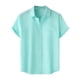 thumbnail image 2 of Ceisia Men's Solid Color Loose Fit Short Sleeve Button Down Shirt for Casual & Vacation Wear Light Blue M Gifts, 2 of 9