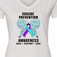 thumbnail image 4 of Inktastic Suicide Prevention Awareness Hope Support and Love Women's V-Neck T-Shirt, 4 of 5