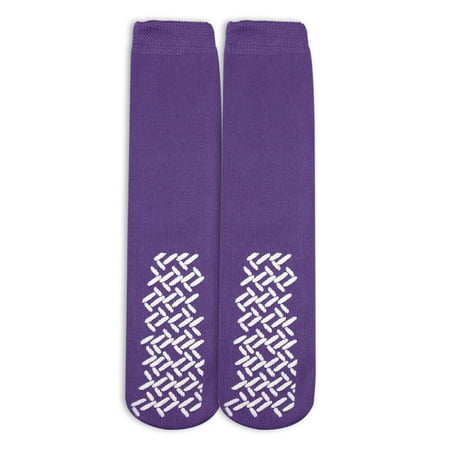 

Nobles Assorted Anti Skid/ No Slip Hospital Gripper Socks Great for adults men women. Designed for medical hospital patients but great for everyone (1 Pair Purple)