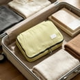 thumbnail image 4 of Nylon Luggage Packing Cube Large Size, Waterproof Travel Organizer Pouch with Zipper, Clothing Storage Bag for Suitcase Travel Home, Yellow, 14.5x9x4.3 Inches, 4 of 4