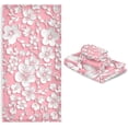 thumbnail image 6 of GZHJMY Bath Towel Sets for Bathroom Hand Towels Fingertip Towels Flower Floral 3D Pink 3 Piece Decorative Soft Cotton Absorbent, 6 of 6