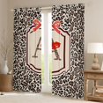 thumbnail image 2 of Castle Fairy Leopard Print Letter A Curtains Pack of 2 (42x84 Each) for Women,Red Bow Art Curtains Blackout, 2 of 6