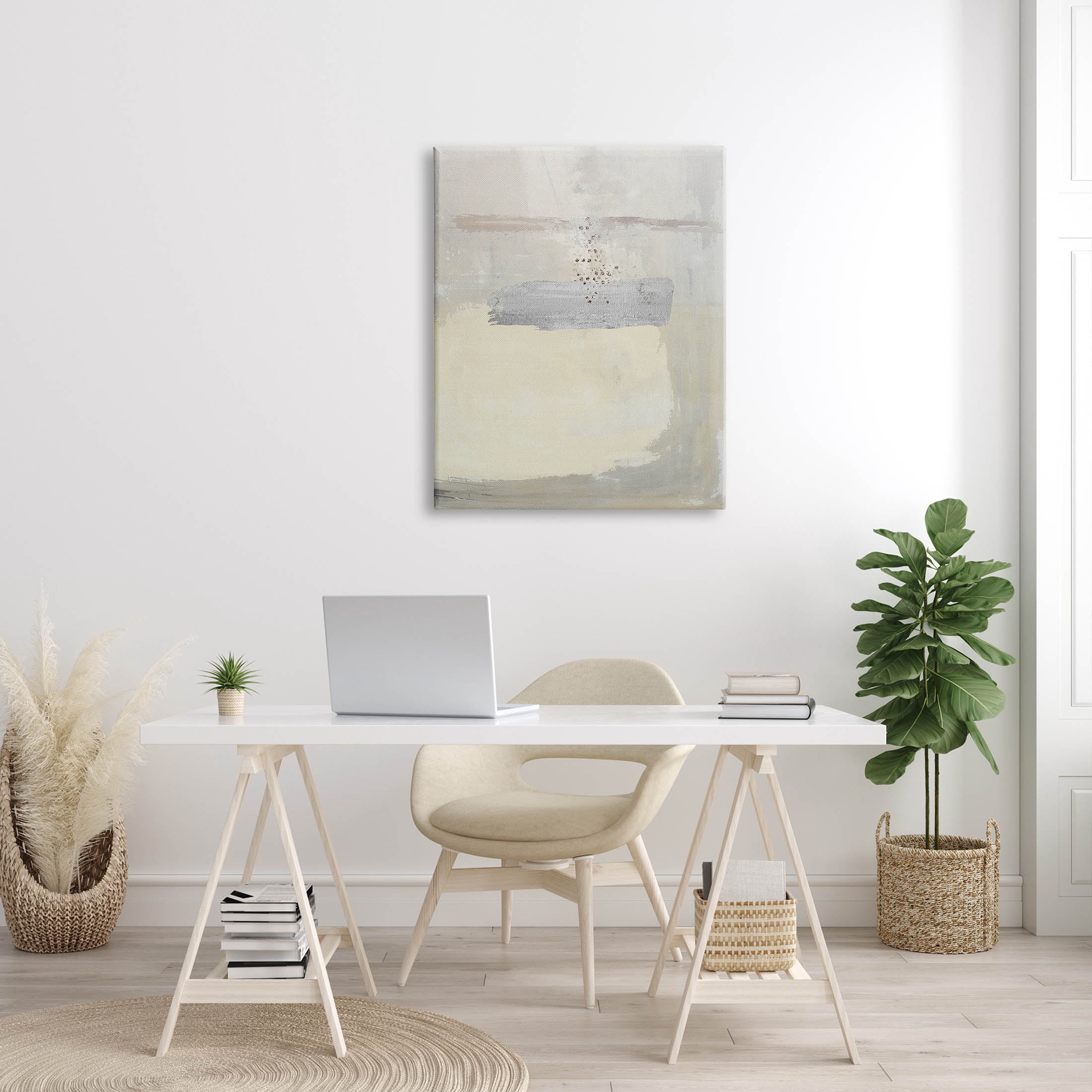 Beige Modern Abstract Arrangement Abstract Graphic Art Gallery Wrapped Canvas Print Wall Art