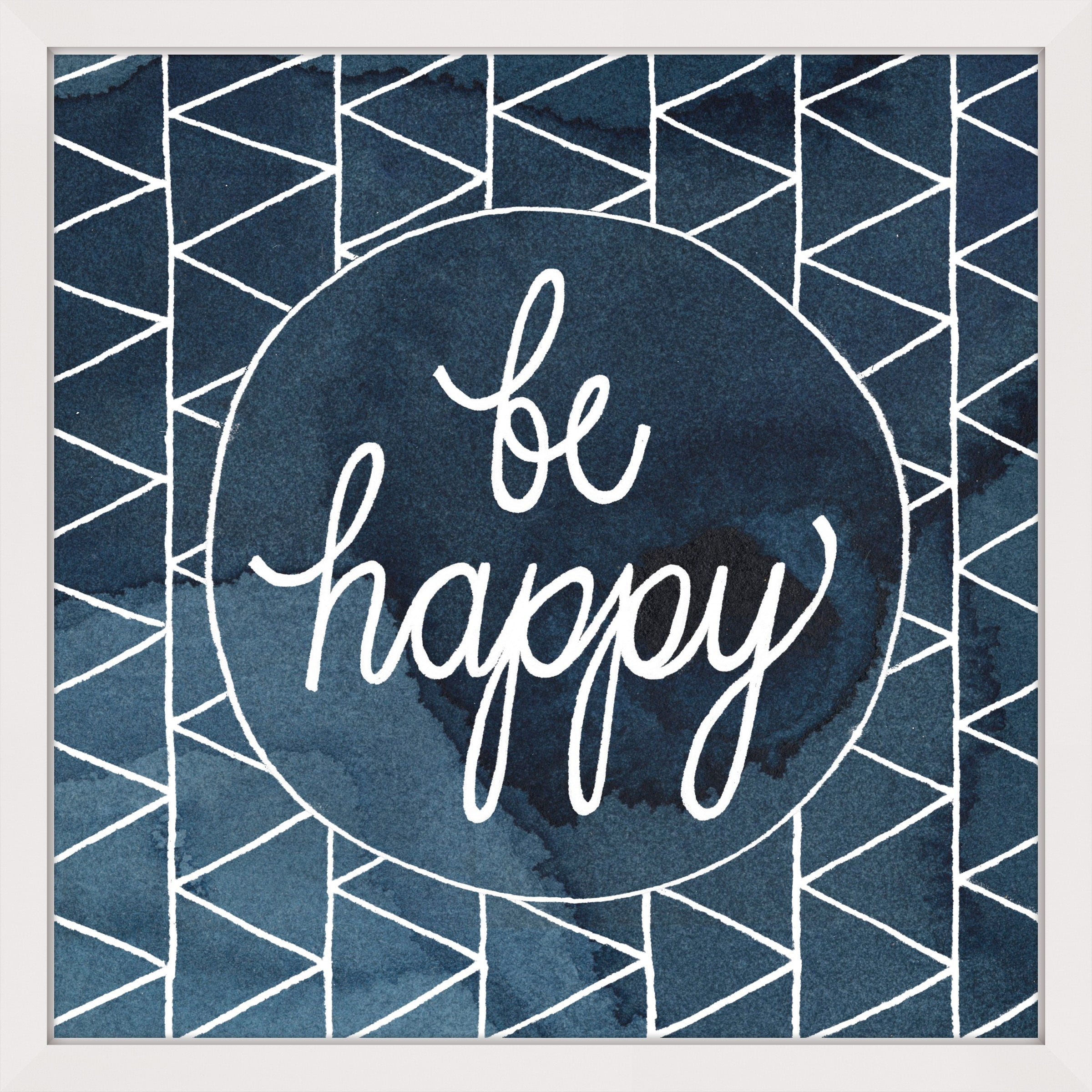 Marmont Hill "Be Happy Circle" Framed Painting Print