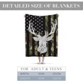 thumbnail image 3 of American Flag Deer Blanket, Soft Warm Fuzzy Fleece Plush Blanket 60''x50'', Smooth Cozy Flannel Throw Blanket for Bed/Couch/Office/Camping, 3 of 5