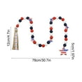 thumbnail image 3 of Wood Bead Garland with American Flag and Rustic Tassels, Farmhouse Wall Hanging Prayer Beads Patriotic American Independence Day 4th of July Ornaments for Home Decor, 3 of 6