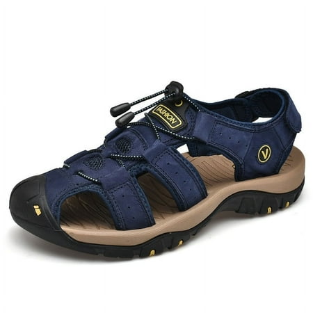 Genuine Leather Men Shoes Summer New Large Size Men s Sandals Men Sandals Fashion Sandals Slippers Big Size 38-47