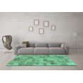 thumbnail image 3 of Ahgly Company Machine Washable Indoor Square Abstract Turquoise Blue Modern Area Rugs, 8' Square, 3 of 4