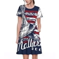 thumbnail image 1 of Disketp Mallard Duck With American Flag para Vestido de Manga Corta para Mujeres, Vestidos de Verano para Mujeres, Casual y Holgado para la Playa, 1 of 6