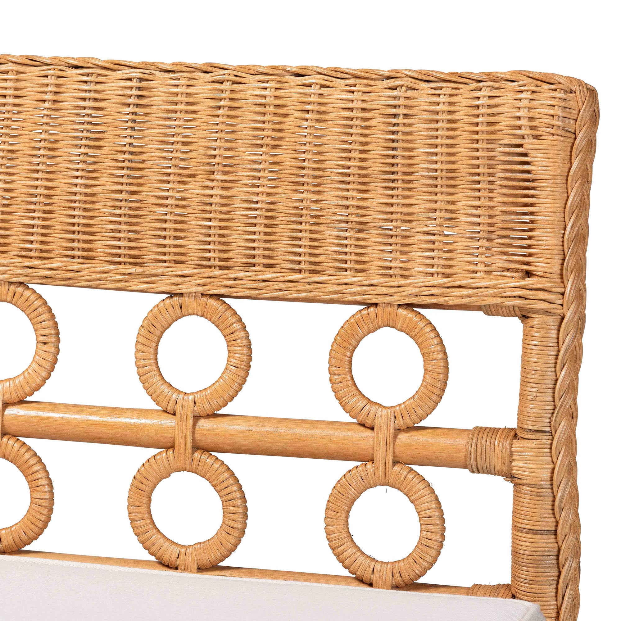 bali & pari Oxford Boho Dining Bench, Light Honey
