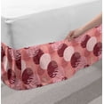 thumbnail image 2 of Abstract Bed Skirt, Round Motifs with Stripes Polka Dots and Animal Prints, Elastic Bedskirt Dust Ruffle Wrap Around for Bedding Decor, 4 Sizes, Pale Maroon Coral, by Ambesonne, 2 of 2