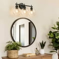 thumbnail image 4 of GoYeel 3-Light Black Multi Mounting Position Vanity Light with Global Glass Shades, 4 of 6
