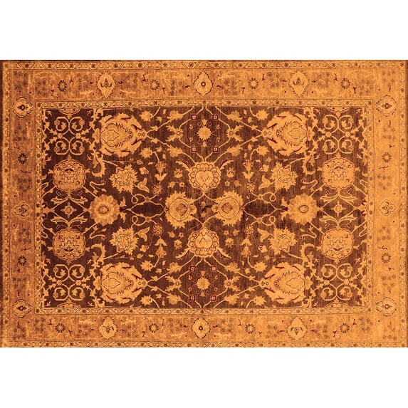 Ahgly Company Indoor Rectangle Oriental Orange Traditional Area Rugs, 5' x 8'