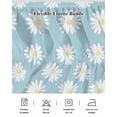 thumbnail image 7 of Retro Daisy Bed Skirt King Size 16" Drop White Floral Blue Backdrop Ruffled Wrap Around Bed Skirts Adjustable Elastic Bedskirt Dust Ruffle for King Size Bed, 7 of 7