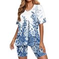thumbnail image 4 of Puntoco Mujer Verano Manga Corta V-Cuello Tops Pantalones Cortos Cómodo Homewear Traje De Dos Piezas Conjuntos Liquidación Puntoco Puntoco-5231, 4 of 7