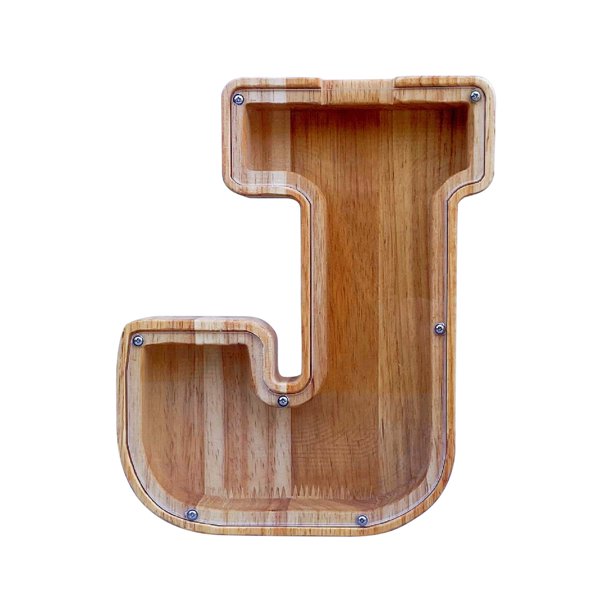 Tarro de Ahorros de Carta Inglesa de Madera,Banco de Monedas de Vidrio Transparente con Frente Visible,Caja de Dinero para Regalo de Navidad de Cumpleaños