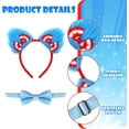 thumbnail image 5 of 5PCS Book Character Costumes for Kids Girls, Thing Costume with Red Blue Tutu Fuzzy Headband Bow Tie High Socks and Gloves for Halloween Reading Week Birthday and Cosplay Prty, 5 of 7