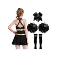 thumbnail image 2 of YEAHDOR Girls Cheerleading Uniform Sleeveless Letters Printed Hollow Back Dress Dancewear B Black&White 12, 2 of 7