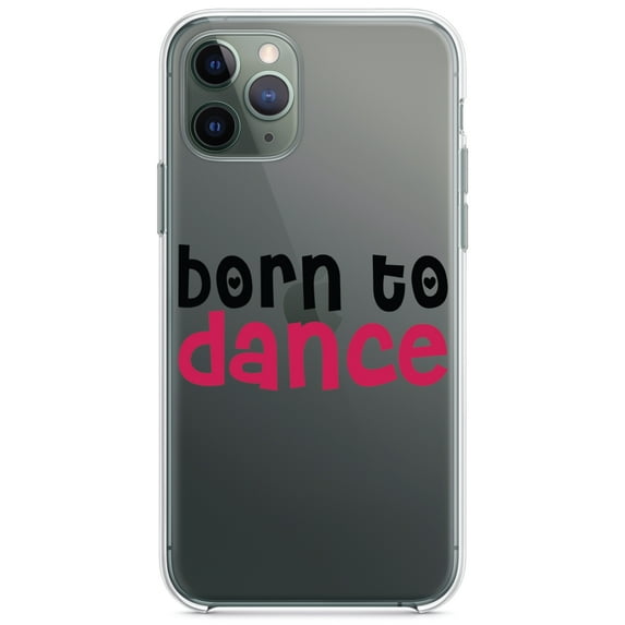 DistinctInk Clear Shockproof Hybrid Case for iPhone 13 PRO (6.1" Screen) - TPU Bumper Acrylic Back Tempered Glass Screen Protector - Born to Dance