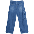 thumbnail image 3 of Real Love Girls's Jeans - Wide Leg Flare Cargo Jeans - Boot Cut Bell Bottom Denim Pants 7-16), 3 of 5