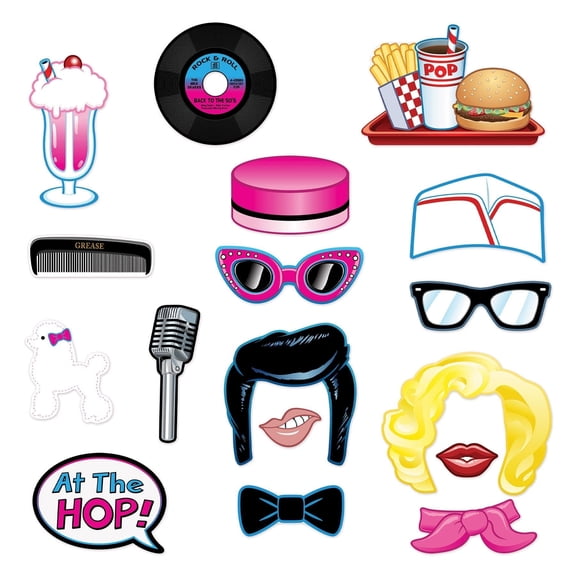 204 Piece Beistle 50's Party Photo Fun Signs