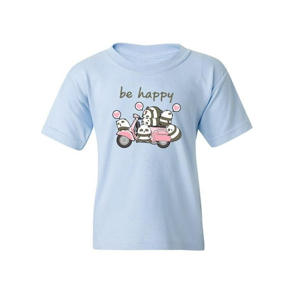 Pandas On A Motorbike T-Shirt Juniors -Image by Shutterstock, Large