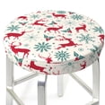 thumbnail image 3 of Logiee Vintage Christmas Reindeer Print Stool Covers Round,Bar Stool Covers,Watedrproof Stool Slipcover with Elastic,Stool Cushion,Round Bar Stool Seat Covers for Bar Round Chair-12 inch, 3 of 7